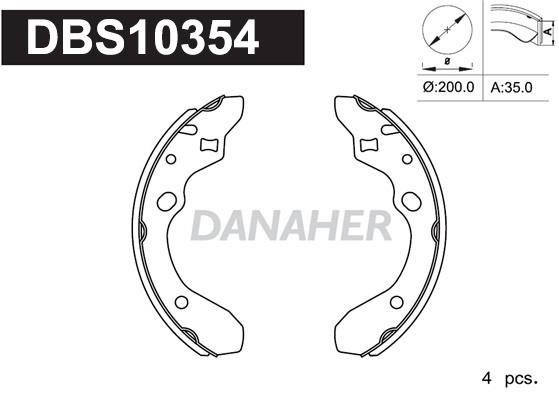 Danaher DBS10354 Колодки гальмівні барабанні, комплект DBS10354: Приваблива ціна - Купити в Україні на EXIST.UA!