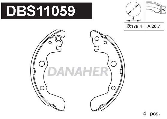Danaher DBS11059 Колодки гальмівні барабанні, комплект DBS11059: Купити в Україні - Добра ціна на EXIST.UA!
