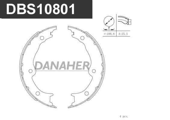 Danaher DBS10801 Колодки гальмівні стояночного гальма DBS10801: Купити в Україні - Добра ціна на EXIST.UA!