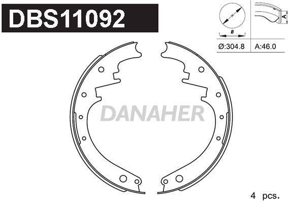Danaher DBS11092 Колодки гальмівні барабанні, комплект DBS11092: Купити в Україні - Добра ціна на EXIST.UA!