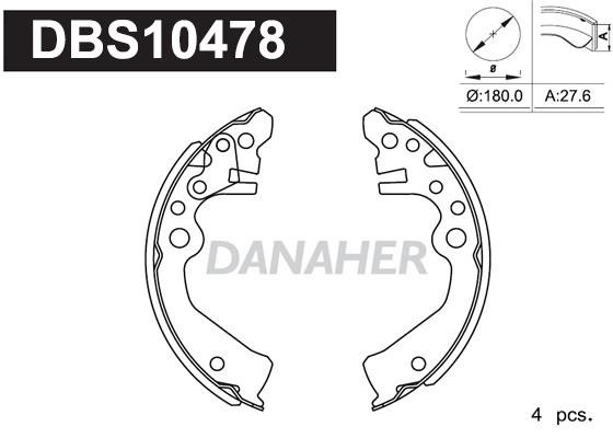 Danaher DBS10478 Колодки гальмівні барабанні, комплект DBS10478: Купити в Україні - Добра ціна на EXIST.UA!