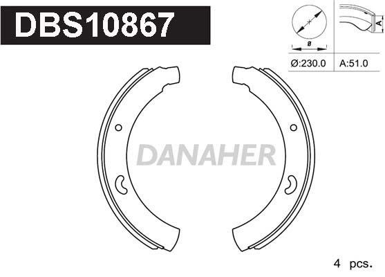 Danaher DBS10867 Колодки гальмівні барабанні, комплект DBS10867: Купити в Україні - Добра ціна на EXIST.UA!