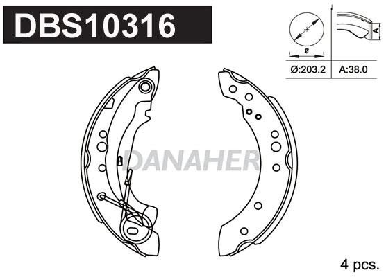 Danaher DBS10316 Колодки гальмівні барабанні, комплект DBS10316: Купити в Україні - Добра ціна на EXIST.UA!