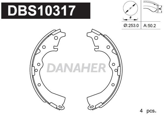 Danaher DBS10317 Колодки гальмівні барабанні, комплект DBS10317: Купити в Україні - Добра ціна на EXIST.UA!