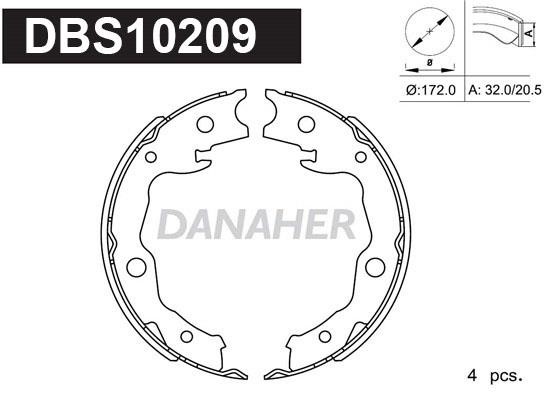 Danaher DBS10209 Колодки гальмівні стояночного гальма DBS10209: Купити в Україні - Добра ціна на EXIST.UA!