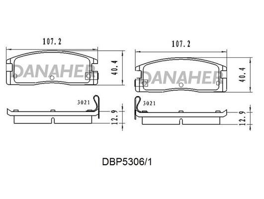 Danaher DBP5306/1 Гальмівні колодки, комплект DBP53061: Купити в Україні - Добра ціна на EXIST.UA!