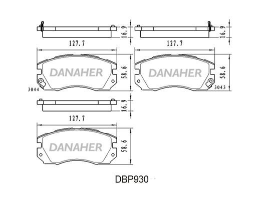 Danaher DBP930 Гальмівні колодки, комплект DBP930: Купити в Україні - Добра ціна на EXIST.UA!