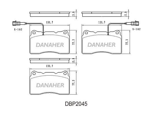 Danaher DBP2045 Гальмівні колодки, комплект DBP2045: Купити в Україні - Добра ціна на EXIST.UA!