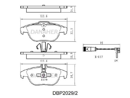 Danaher DBP2029/2 Гальмівні колодки, комплект DBP20292: Купити в Україні - Добра ціна на EXIST.UA!