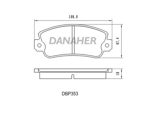 Danaher DBP353 Гальмівні колодки, комплект DBP353: Приваблива ціна - Купити в Україні на EXIST.UA!