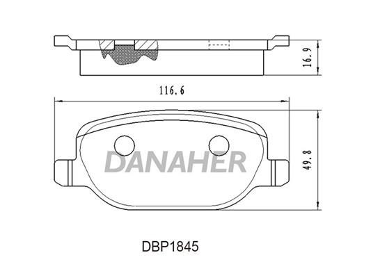 Danaher DBP1845 Гальмівні колодки, комплект DBP1845: Приваблива ціна - Купити в Україні на EXIST.UA!