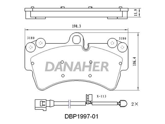 Danaher DBP1997-01 Гальмівні колодки, комплект DBP199701: Купити в Україні - Добра ціна на EXIST.UA!