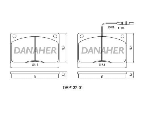 Danaher DBP132-01 Гальмівні колодки, комплект DBP13201: Купити в Україні - Добра ціна на EXIST.UA!