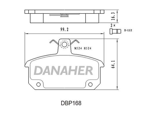 Danaher DBP168 Гальмівні колодки, комплект DBP168: Купити в Україні - Добра ціна на EXIST.UA!