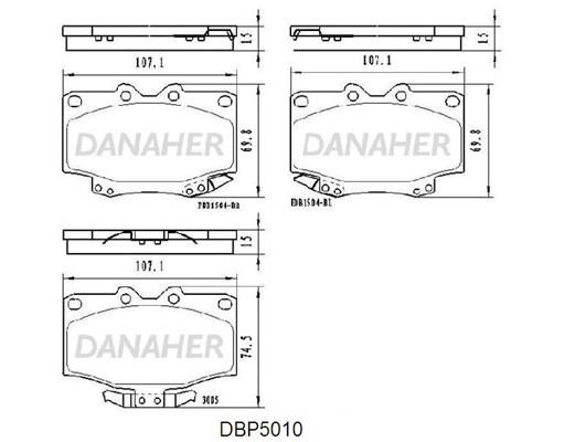 Danaher DBP5010 Гальмівні колодки, комплект DBP5010: Купити в Україні - Добра ціна на EXIST.UA!