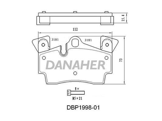Danaher DBP1998-01 Гальмівні колодки, комплект DBP199801: Купити в Україні - Добра ціна на EXIST.UA!