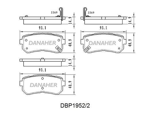 Danaher DBP1952/2 Гальмівні колодки, комплект DBP19522: Приваблива ціна - Купити в Україні на EXIST.UA!