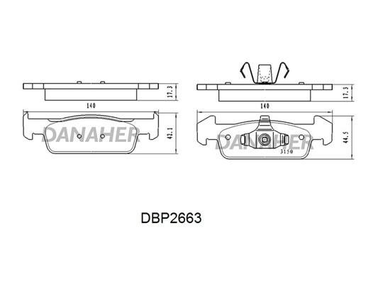 Danaher DBP2663 Гальмівні колодки, комплект DBP2663: Купити в Україні - Добра ціна на EXIST.UA!