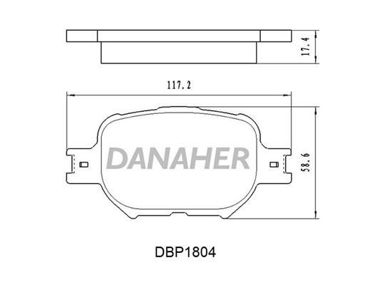 Danaher DBP1804 Гальмівні колодки, комплект DBP1804: Приваблива ціна - Купити в Україні на EXIST.UA!