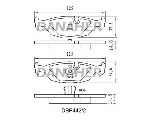 Danaher DBP442/2 Гальмівні колодки, комплект DBP4422: Купити в Україні - Добра ціна на EXIST.UA!