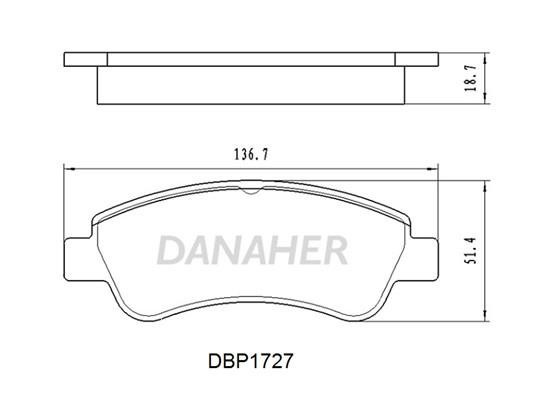 Danaher DBP1727 Гальмівні колодки, комплект DBP1727: Купити в Україні - Добра ціна на EXIST.UA!