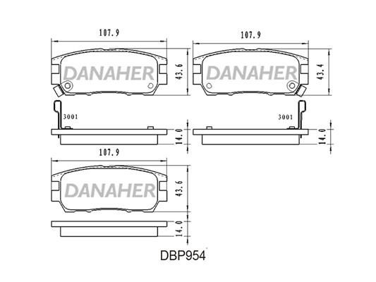 Danaher DBP954 Гальмівні колодки, комплект DBP954: Купити в Україні - Добра ціна на EXIST.UA!