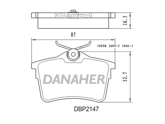 Danaher DBP2147 Гальмівні колодки, комплект DBP2147: Купити в Україні - Добра ціна на EXIST.UA!