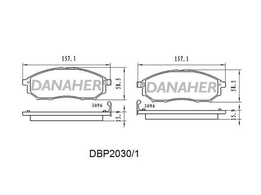 Danaher DBP2030/1 Гальмівні колодки, комплект DBP20301: Приваблива ціна - Купити в Україні на EXIST.UA!