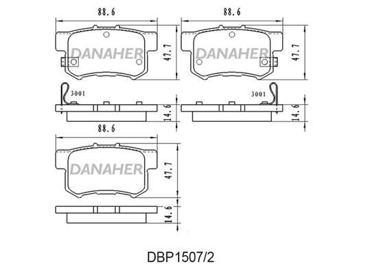 Danaher DBP1507/2 Гальмівні колодки, комплект DBP15072: Купити в Україні - Добра ціна на EXIST.UA!