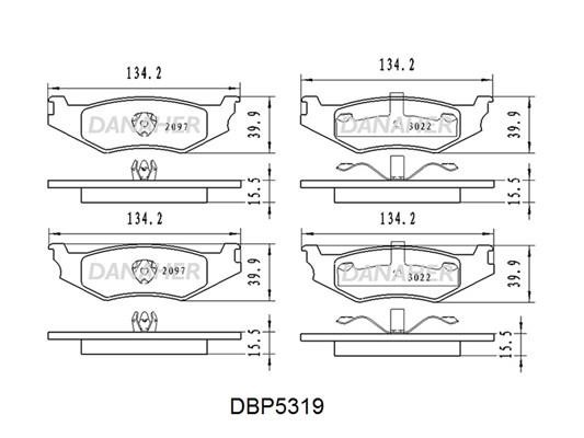 Danaher DBP5319 Гальмівні колодки передні, комплект DBP5319: Купити в Україні - Добра ціна на EXIST.UA!