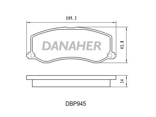 Danaher DBP945 Гальмівні колодки, комплект DBP945: Купити в Україні - Добра ціна на EXIST.UA!