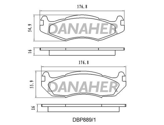 Danaher DBP889/1 Гальмівні колодки, комплект DBP8891: Купити в Україні - Добра ціна на EXIST.UA!