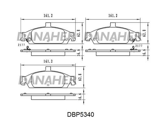 Danaher DBP5340 Гальмівні колодки передні, комплект DBP5340: Купити в Україні - Добра ціна на EXIST.UA!