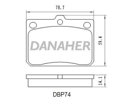Danaher DBP74 Гальмівні колодки, комплект DBP74: Купити в Україні - Добра ціна на EXIST.UA!