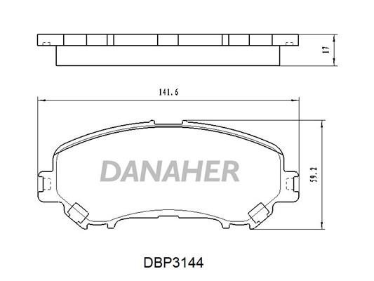 Danaher DBP3144 Гальмівні колодки, комплект DBP3144: Купити в Україні - Добра ціна на EXIST.UA!