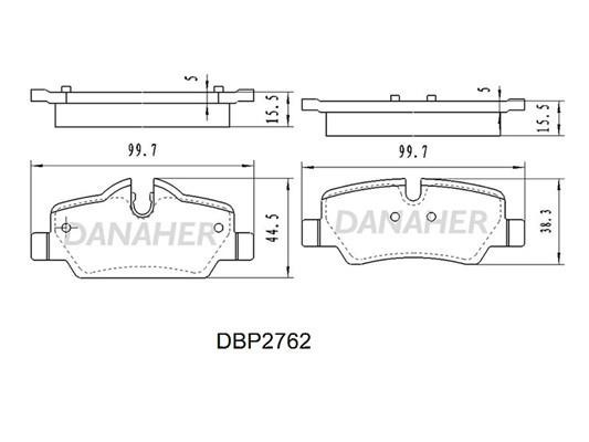 Danaher DBP2762 Гальмівні колодки передні, комплект DBP2762: Купити в Україні - Добра ціна на EXIST.UA!