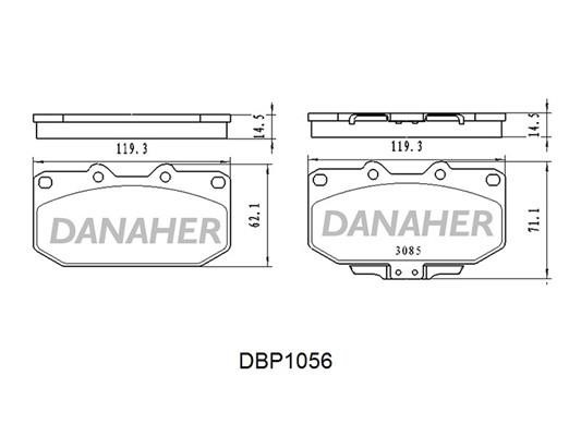 Danaher DBP1056 Гальмівні колодки, комплект DBP1056: Купити в Україні - Добра ціна на EXIST.UA!