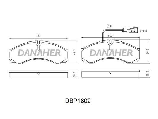 Danaher DBP1802 Гальмівні колодки, комплект DBP1802: Приваблива ціна - Купити в Україні на EXIST.UA!