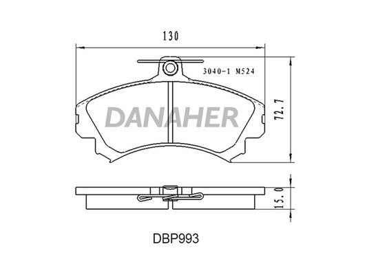 Danaher DBP993 Гальмівні колодки, комплект DBP993: Купити в Україні - Добра ціна на EXIST.UA!