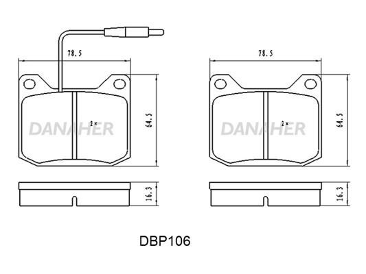 Danaher DBP106 Гальмівні колодки, комплект DBP106: Купити в Україні - Добра ціна на EXIST.UA!