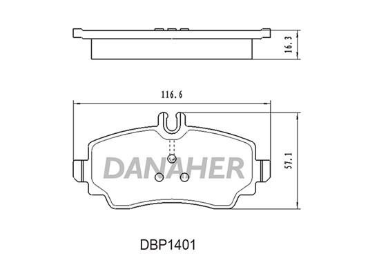 Danaher DBP1401 Гальмівні колодки, комплект DBP1401: Купити в Україні - Добра ціна на EXIST.UA!
