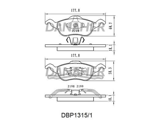 Danaher DBP1315/1 Гальмівні колодки, комплект DBP13151: Купити в Україні - Добра ціна на EXIST.UA!
