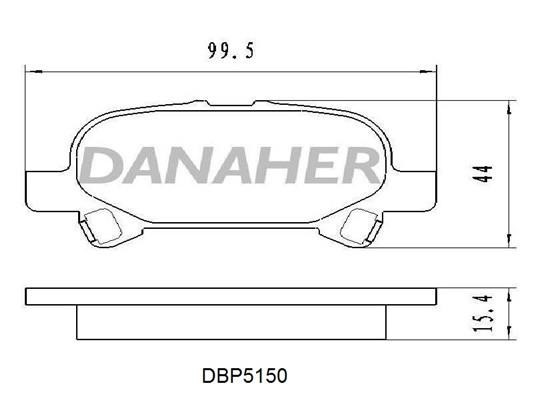 Danaher DBP5150 Гальмівні колодки, комплект DBP5150: Приваблива ціна - Купити в Україні на EXIST.UA!