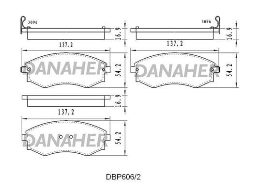 Danaher DBP606/2 Гальмівні колодки, комплект DBP6062: Купити в Україні - Добра ціна на EXIST.UA!
