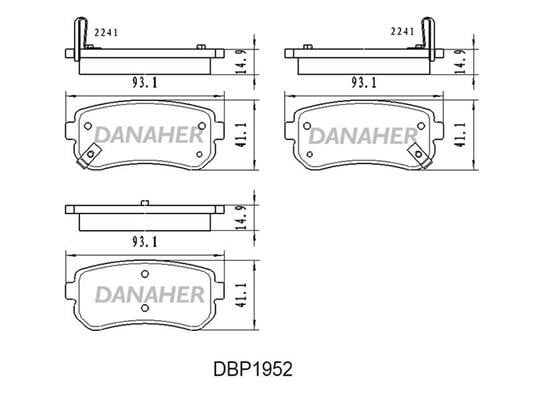 Danaher DBP1952 Гальмівні колодки, комплект DBP1952: Купити в Україні - Добра ціна на EXIST.UA!