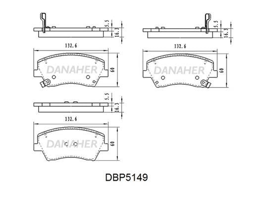 Danaher DBP5149 Гальмівні колодки передні, комплект DBP5149: Купити в Україні - Добра ціна на EXIST.UA!