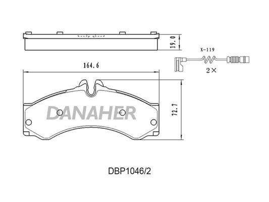 Danaher DBP1046/2 Гальмівні колодки, комплект DBP10462: Купити в Україні - Добра ціна на EXIST.UA!