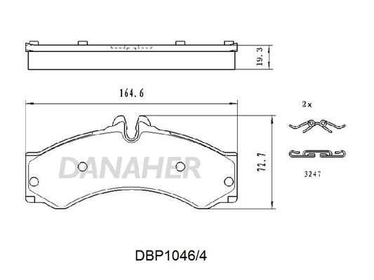 Danaher DBP1046/4 Гальмівні колодки, комплект DBP10464: Купити в Україні - Добра ціна на EXIST.UA!