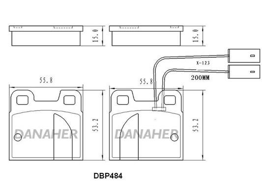 Danaher DBP484 Гальмівні колодки, комплект DBP484: Приваблива ціна - Купити в Україні на EXIST.UA!