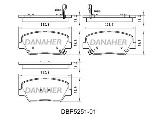 Danaher DBP5251-01 Гальмівні колодки, комплект DBP525101: Купити в Україні - Добра ціна на EXIST.UA!